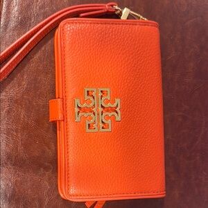 Tory Burch Vibrant Orange Wristlet